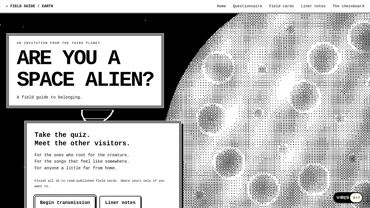 Screenshot of Space Alien Field Guide